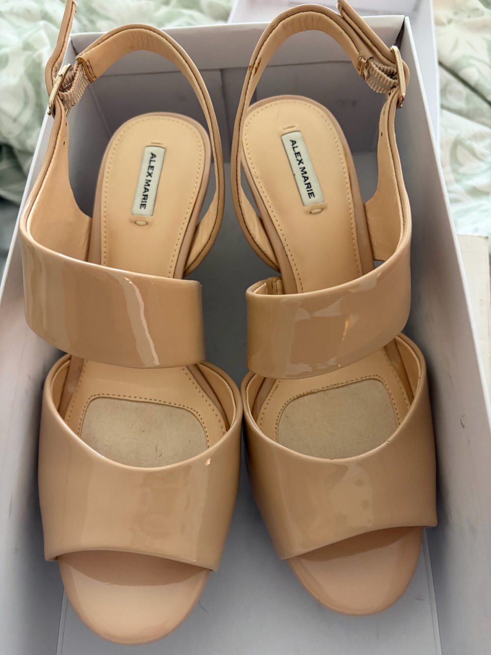 Alex Marie Patent Nude Slide Mules
